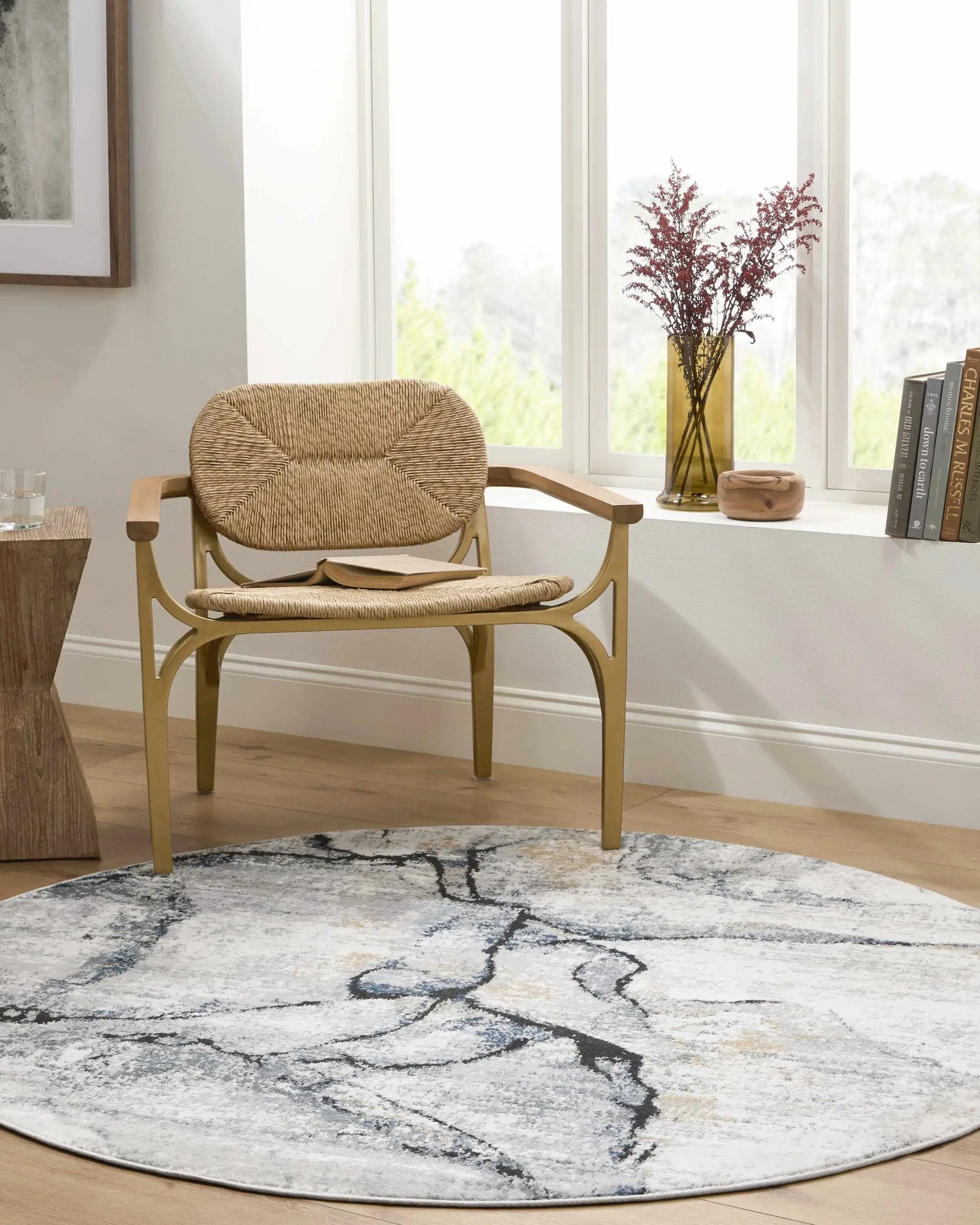 Fremantle Gray Marble Rug by Boutique Rugs
