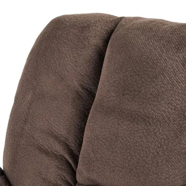 Traditional Upholstered Manual Reclining Sofa Chair w/ 2 Cup Holders and Footrest Brown by HomePacific