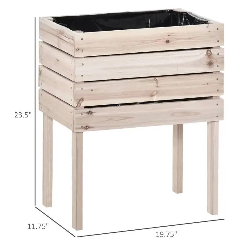 Farmhouse 4 Piece Wooden Elevated Raised Garden Bed Planter Box by HomePacific