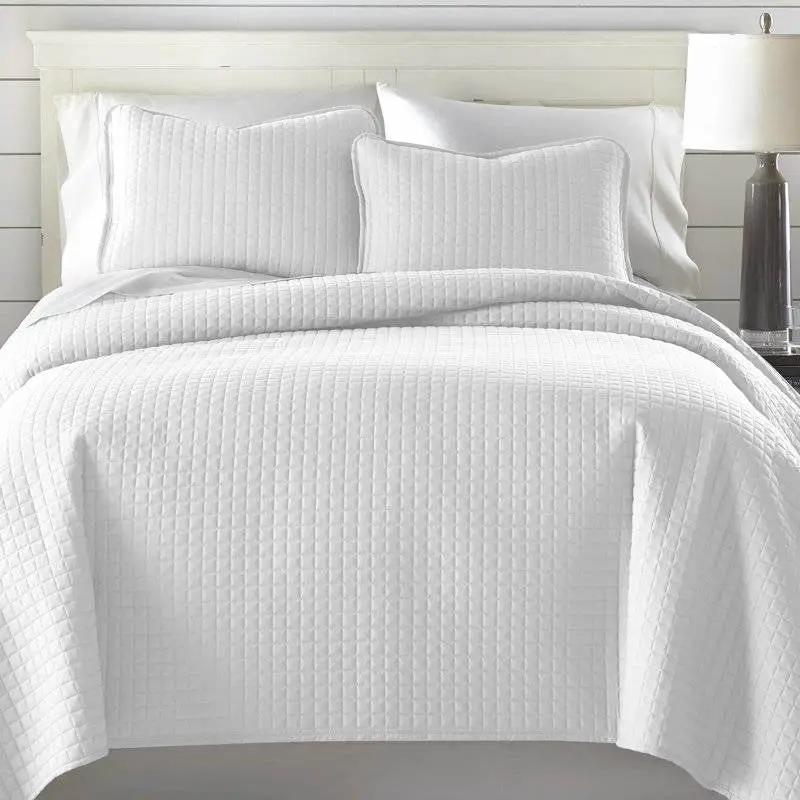 Twin/Twin XL Lightweight White Ultra Soft 2-Piece Microfiber Quilt Set by HomePacific