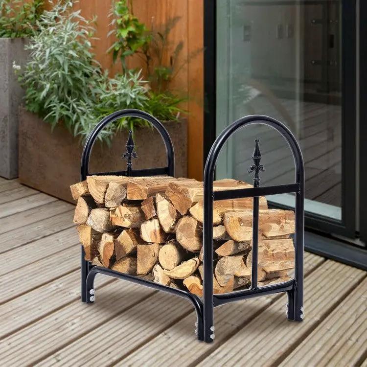 2 Ft. Small Indoor/Outdoor Heavy Duty Steel Firewood Storage Holder by HomePacific