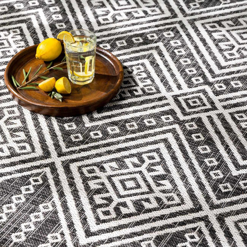 Frankville Black&White All Over Performance Outdoor Rug by Boutique Rugs