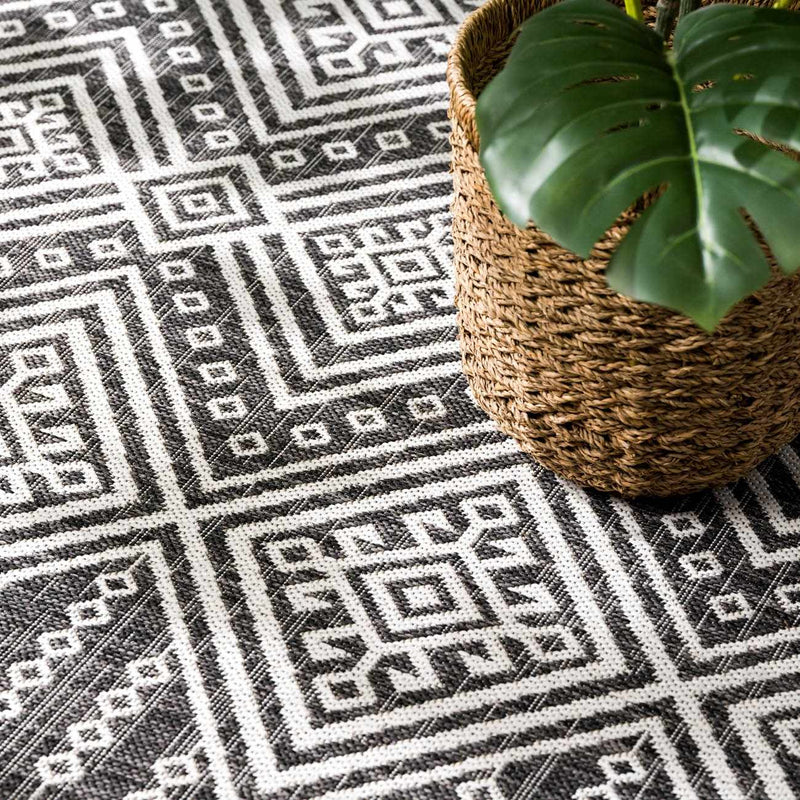 Frankville Black&White All Over Performance Outdoor Rug by Boutique Rugs