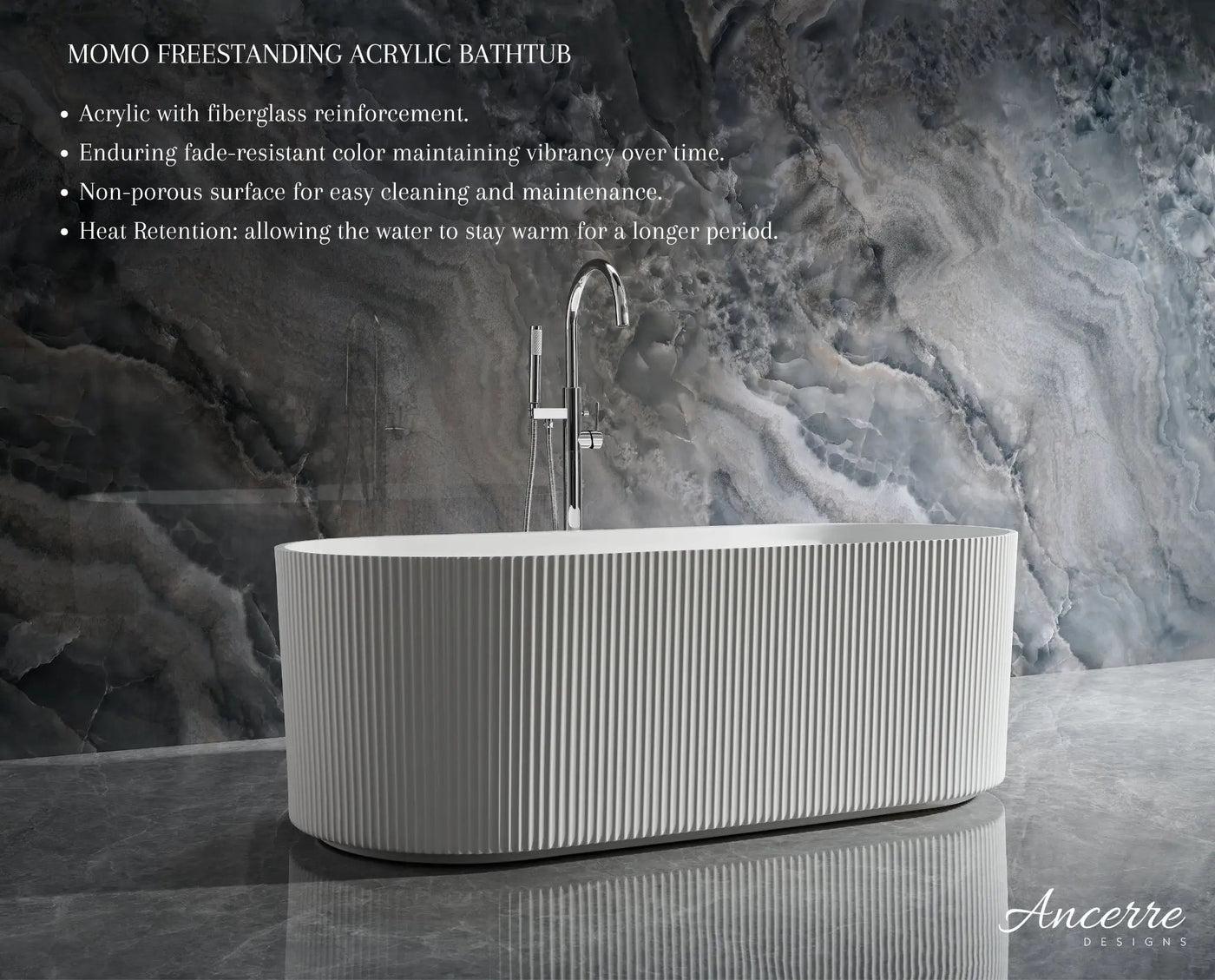 Momo Freestanding Acrylic Bathtub by Ancerre Designs