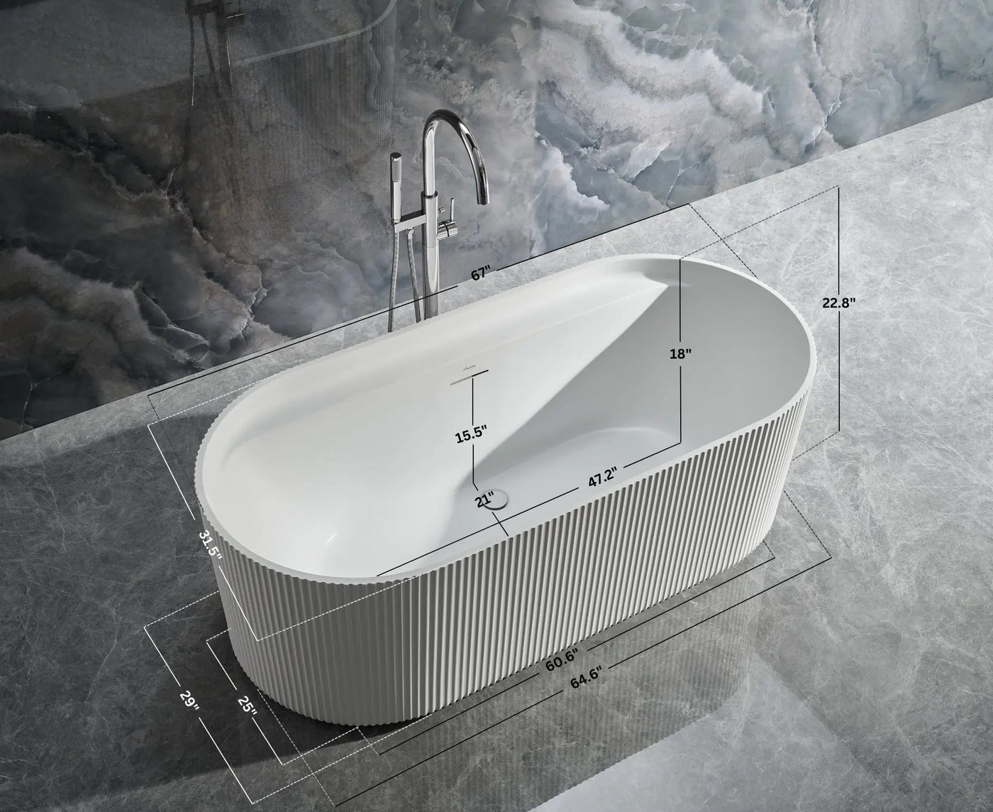 Momo Freestanding Acrylic Bathtub by Ancerre Designs