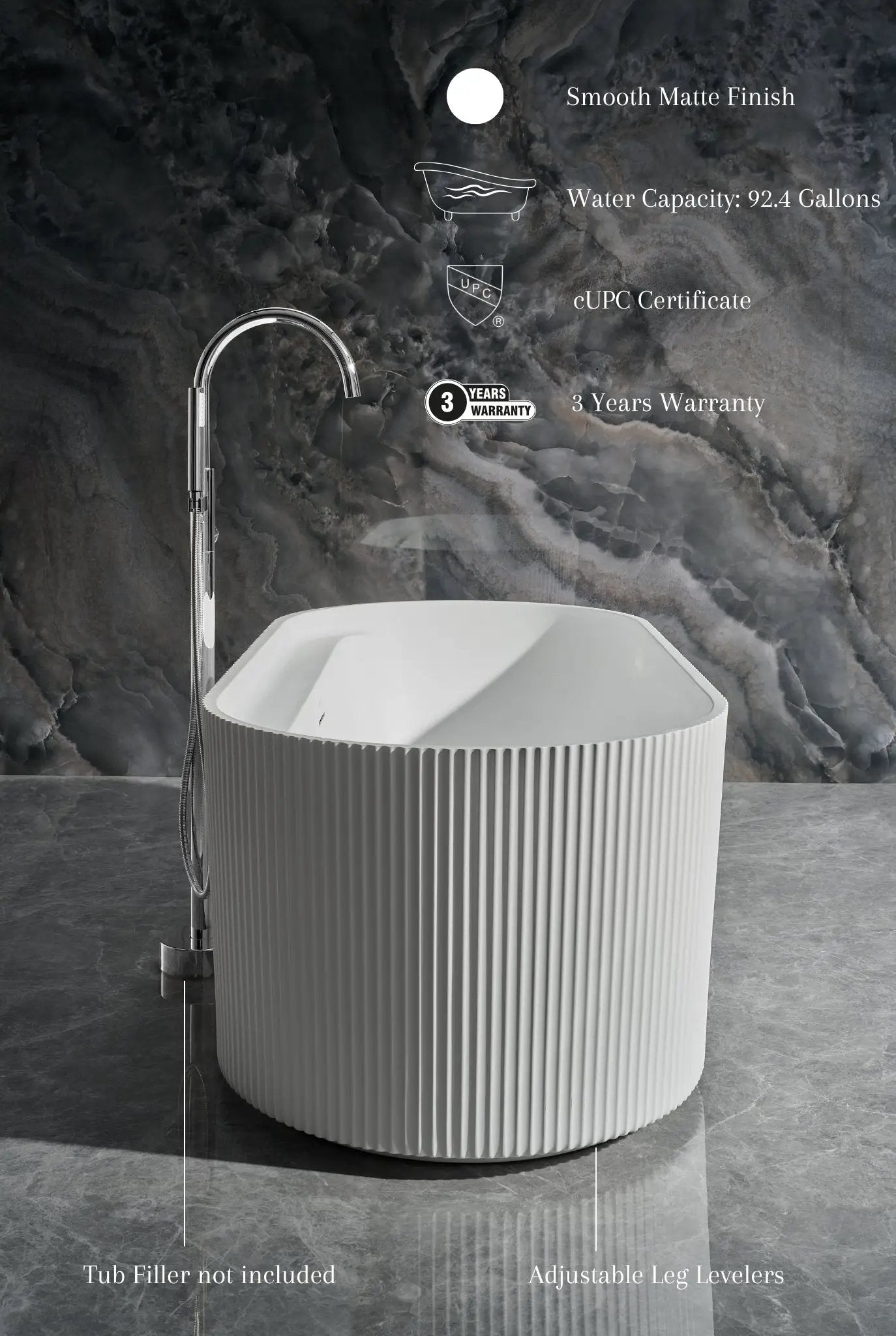 Momo Freestanding Acrylic Bathtub by Ancerre Designs