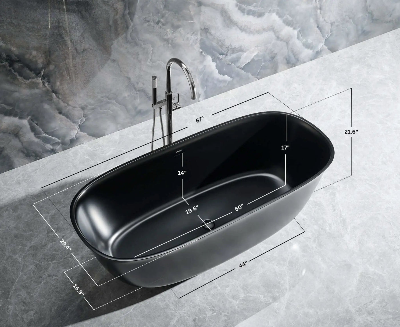 Fiore Freestanding Solid Surface Bathtub by Ancerre Designs