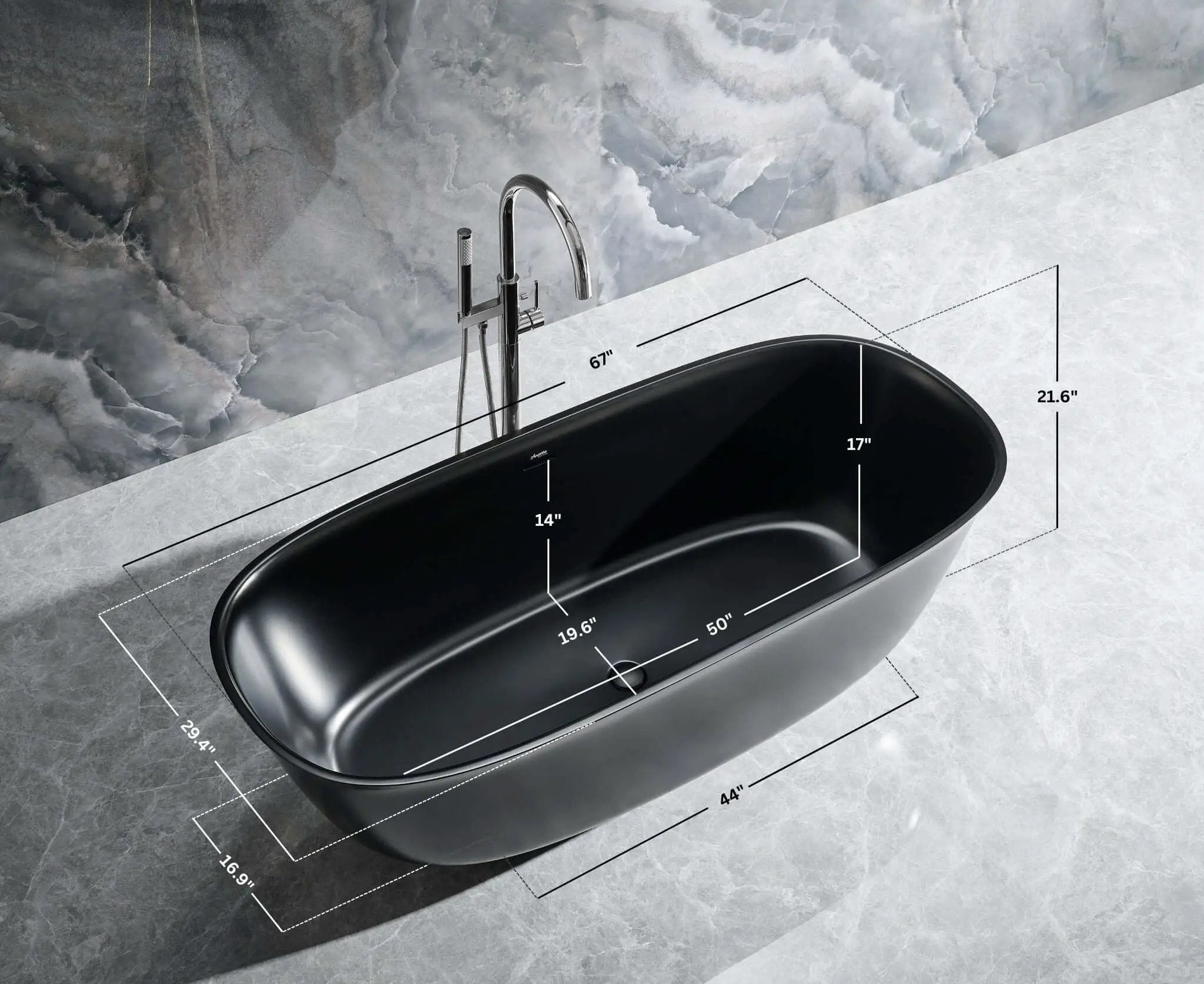 Fiore Freestanding Solid Surface Bathtub by Ancerre Designs