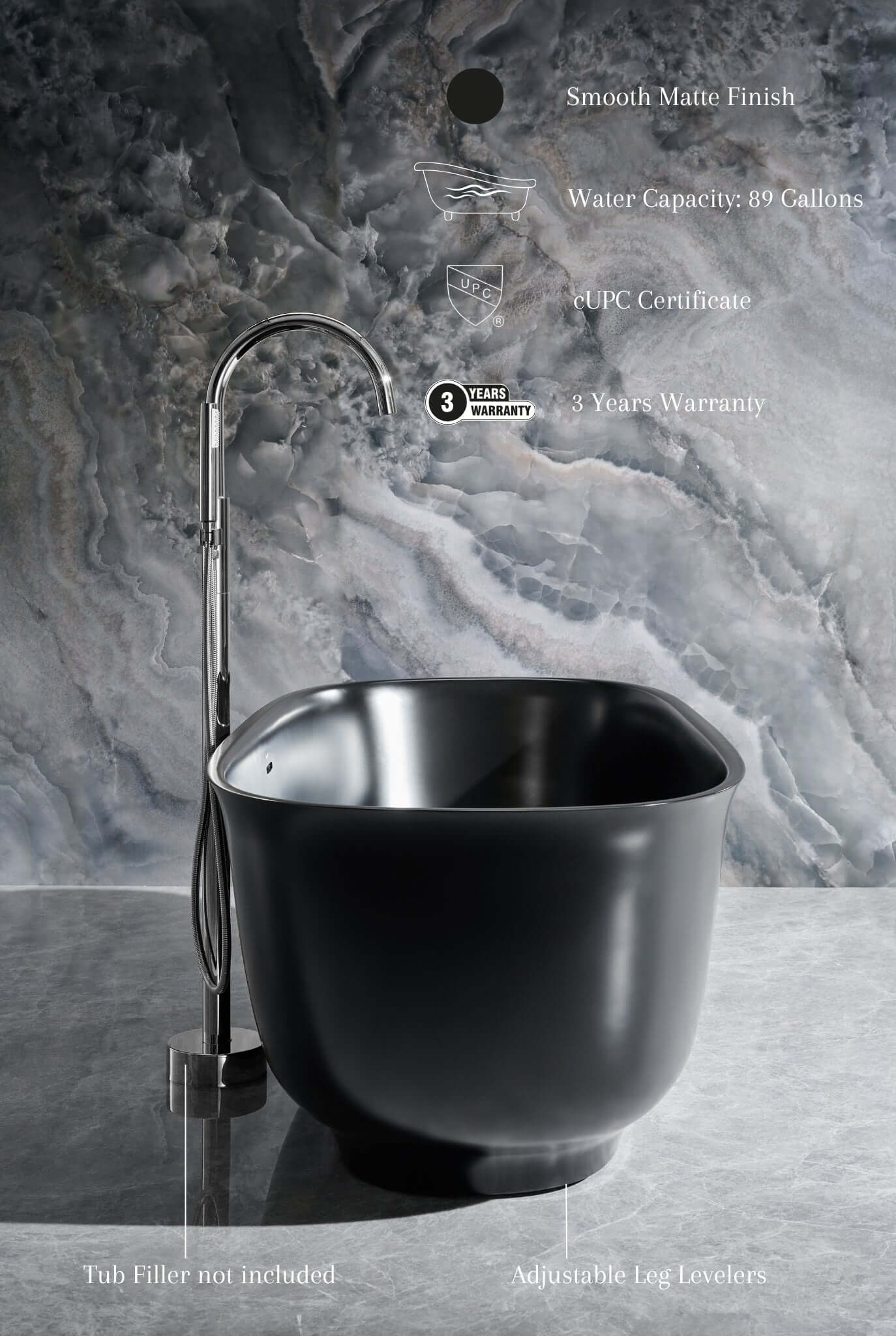 Fiore Freestanding Solid Surface Bathtub by Ancerre Designs