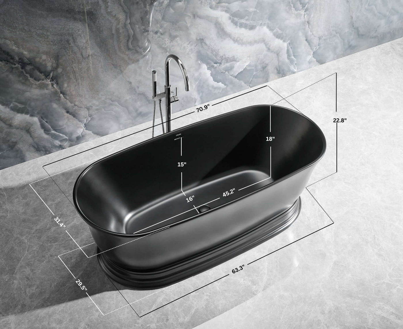 Heritage Freestanding Solid Surface Bathtub by Ancerre Designs