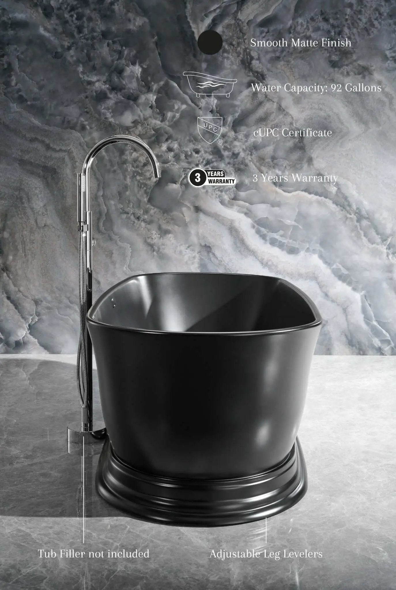 Heritage Freestanding Solid Surface Bathtub by Ancerre Designs
