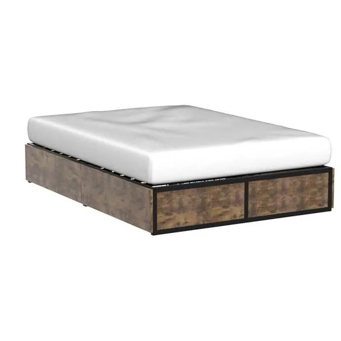 Full Metal Wood Platform Bed Frame with 4 Storage Drawers - 600 lbs Max Weight by HomePacific