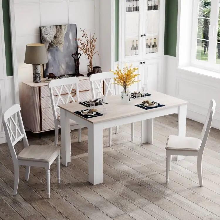 47-inch Kitchen Dining Table or Computer Desk in White Light Grey Wood Finish by HomePacific
