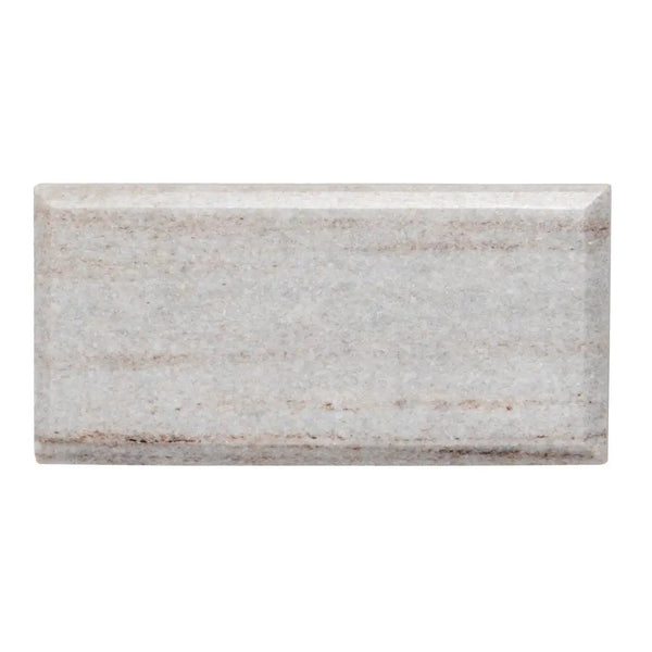 Wooden Beige 3x6 Polished Beveled Subway Crystal Sand Marble Tile (40 pack, 5 sq ft/case), photo 2 of 9