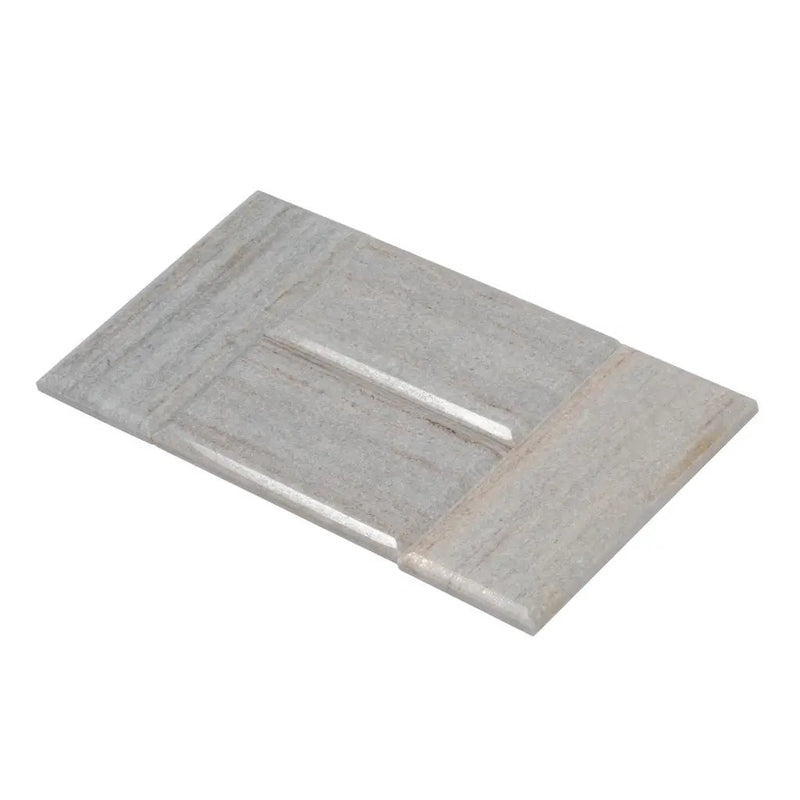 Wooden Beige 3x6 Polished Beveled Subway Crystal Sand Marble Tile (40 pack, 5 sq ft/case) by Apollo Tile