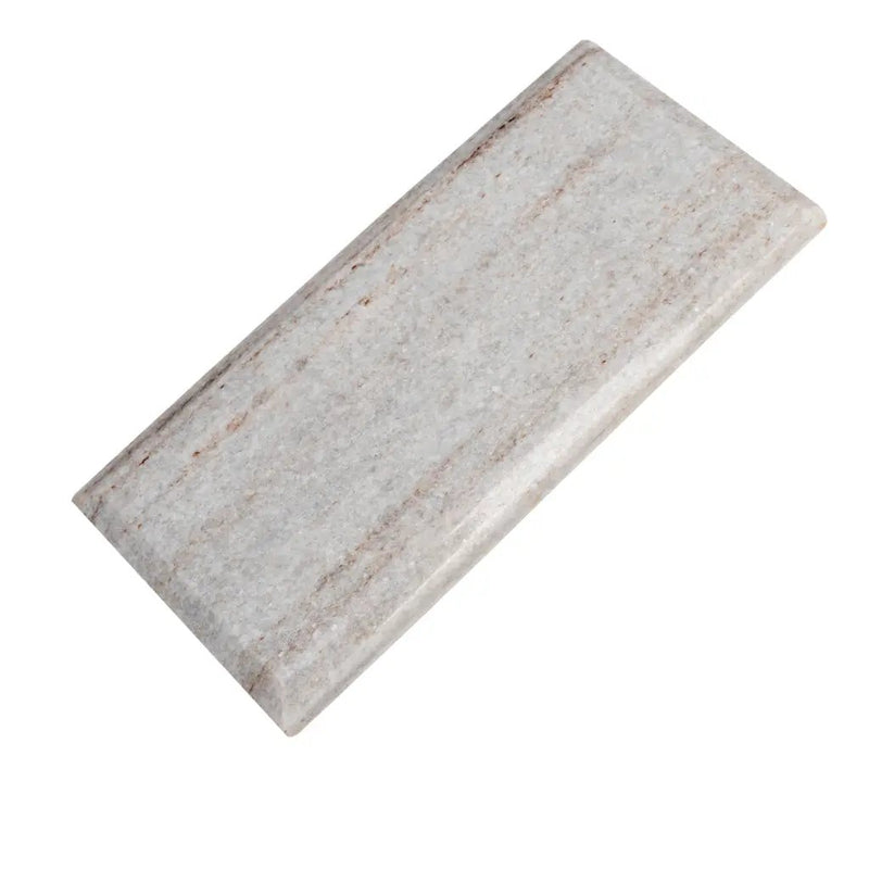 Wooden Beige 3x6 Polished Beveled Subway Crystal Sand Marble Tile (40 pack, 5 sq ft/case) by Apollo Tile