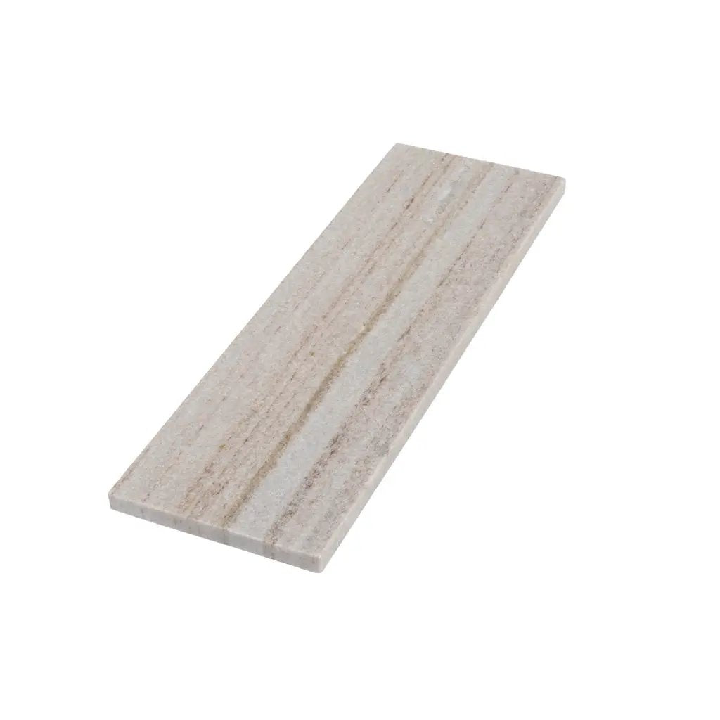 Wooden Beige 4x12 Honed Subway Crystal Sand Marble Tile (15 pack, 5 sq ft/case) by Apollo Tile