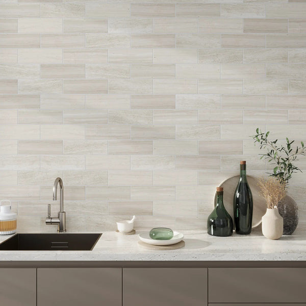 Wooden Beige 4x12 Honed Subway Crystal Sand Marble Tile (15 pack, 5 sq ft/case)