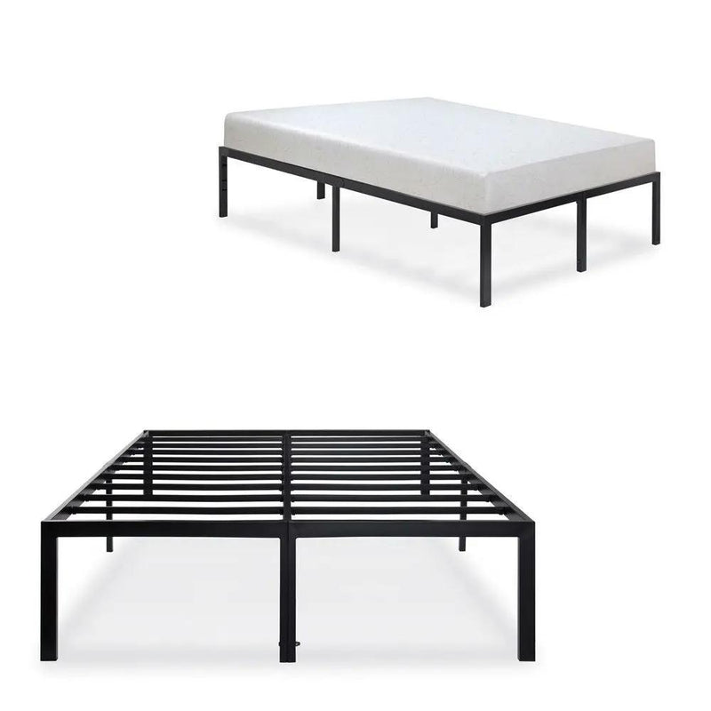 Full size Heavy Duty Black Metal Platform Bed Frame by HomePacific