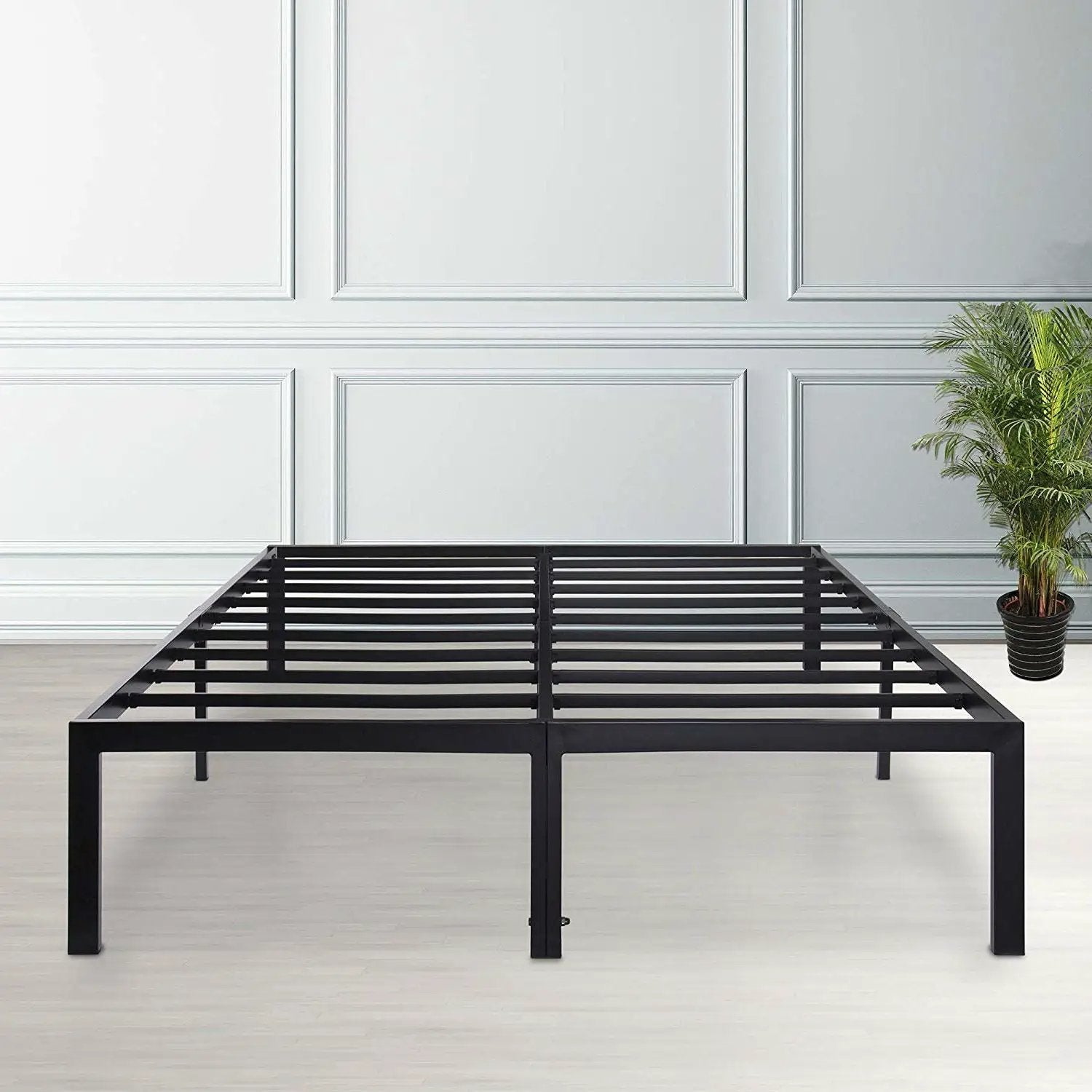 Full size Heavy Duty Black Metal Platform Bed Frame by HomePacific