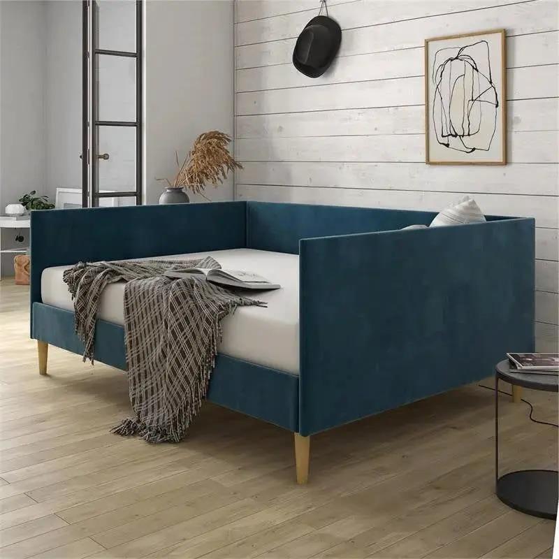 Full size Modern Navy Blue Upholstered Daybed by HomePacific