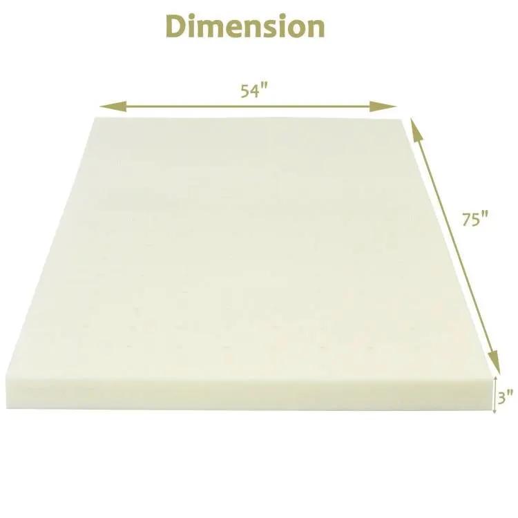 Full size 3-inch Thick Soft Comfort Foam Mattress Topper by HomePacific