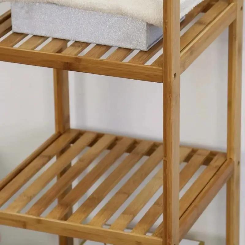 Solid Wood 4-Tier Bathroom Storage Shelving Unit by HomePacific