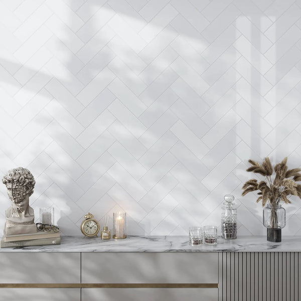 White 4x12 Polished Subway Thassos Marble Tile (15 pack, 5 sq ft/case)