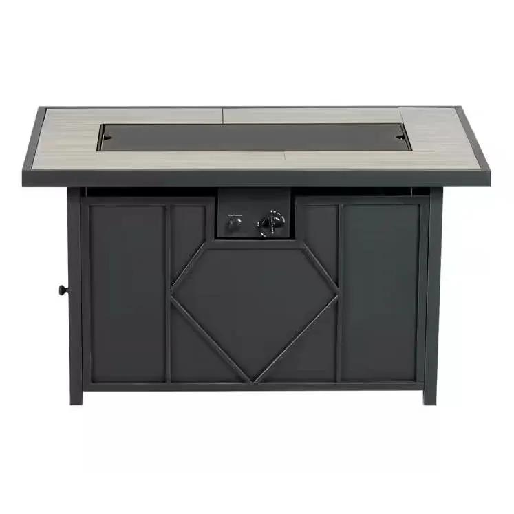 42-inch Outdoor Propane Gas Fire Pit Patio Table with Blue Fire Glass by HomePacific