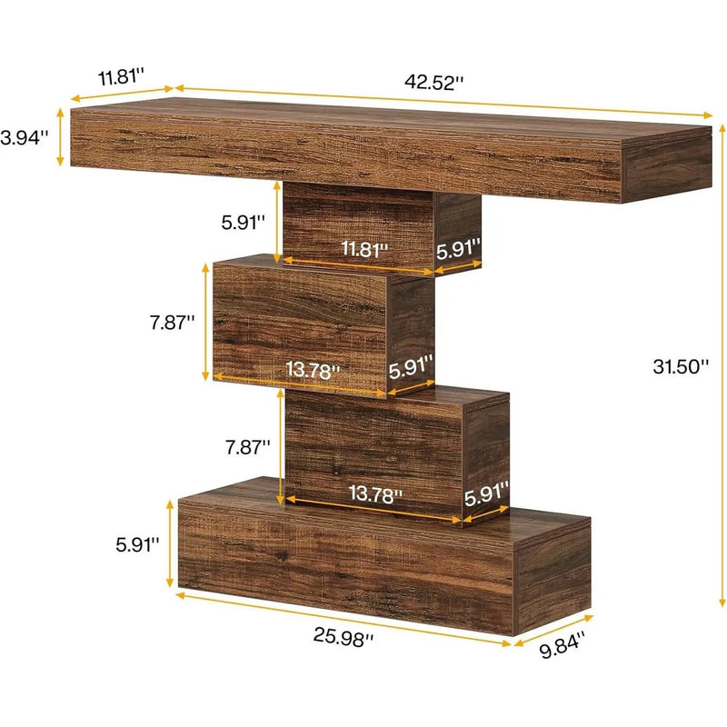 Modern Farmhouse 42-inch Console Accent Sofa Table in Rustic Brown Wood Finish by HomePacific