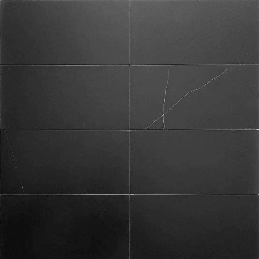 Eastern Black 3x6 Honed Subway Marble Tile (40 pack, 5 sq ft/case) by Apollo Tile