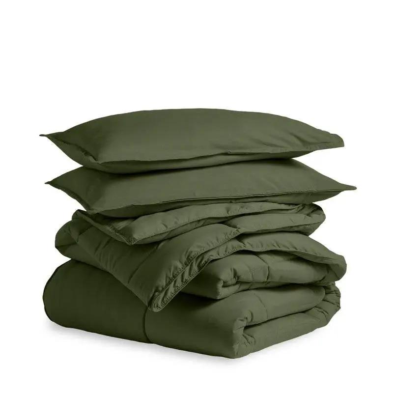 Full/Double size Super Soft Down Alternative Comforter Set in Olive Green by HomePacific