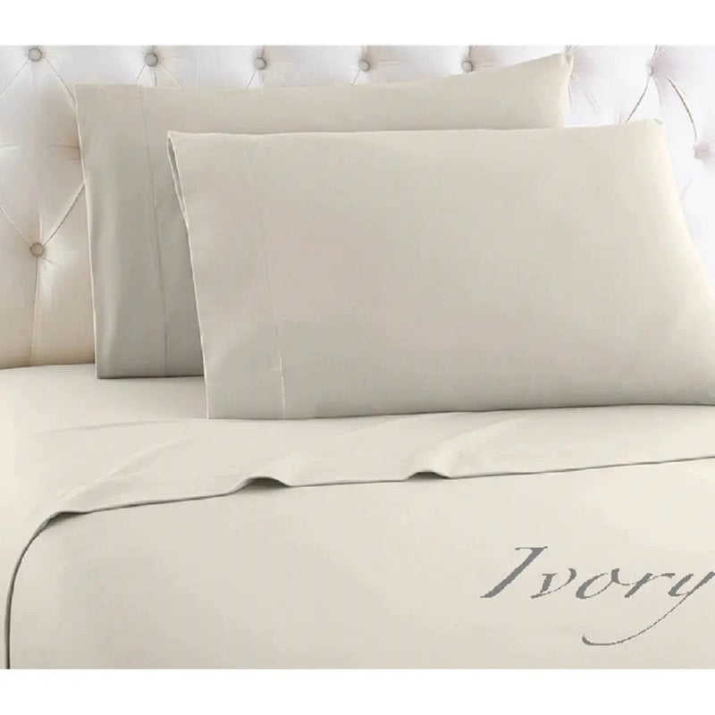 Full Ivory 100-Percent Egyptian Cotton 1000 Thread Count 4-Piece Sheet Set by HomePacific