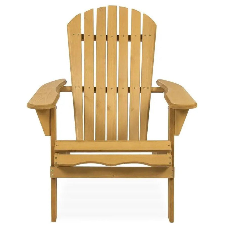 All Weather Adirondack Large Foldable Chair Natural Finish by HomePacific