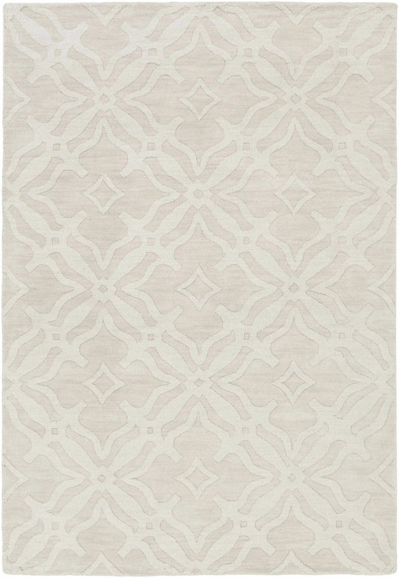 Fyffe Embossed Beige Wool Area Rug by Boutique Rugs