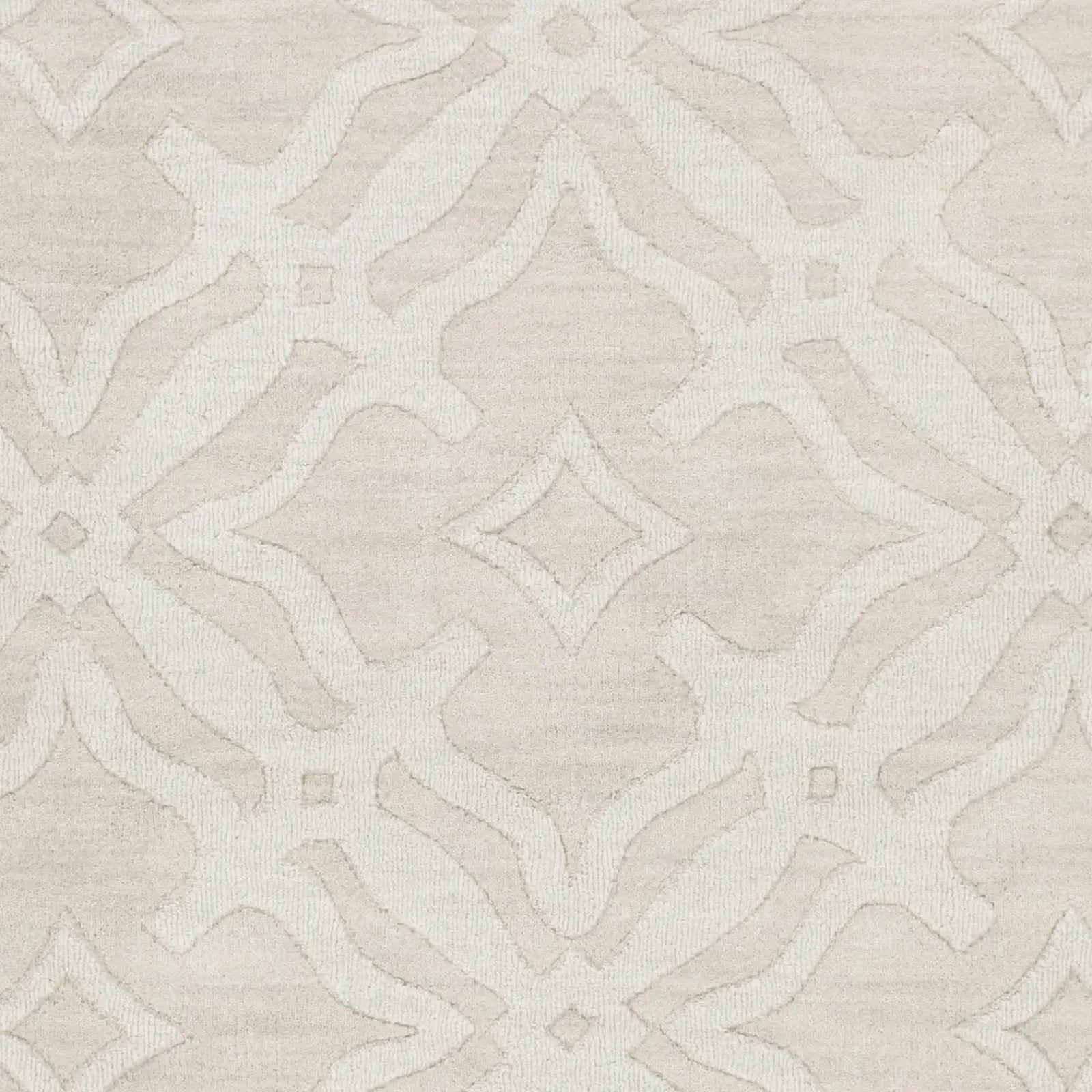 Fyffe Embossed Beige Wool Area Rug by Boutique Rugs