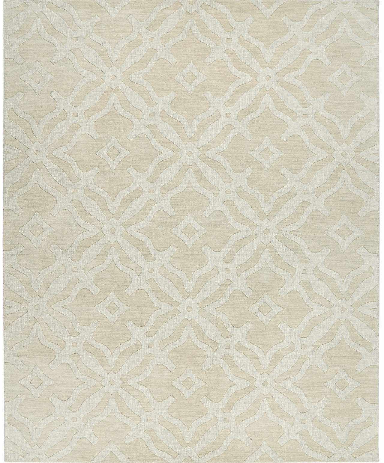 Fyffe Embossed Beige Wool Area Rug by Boutique Rugs
