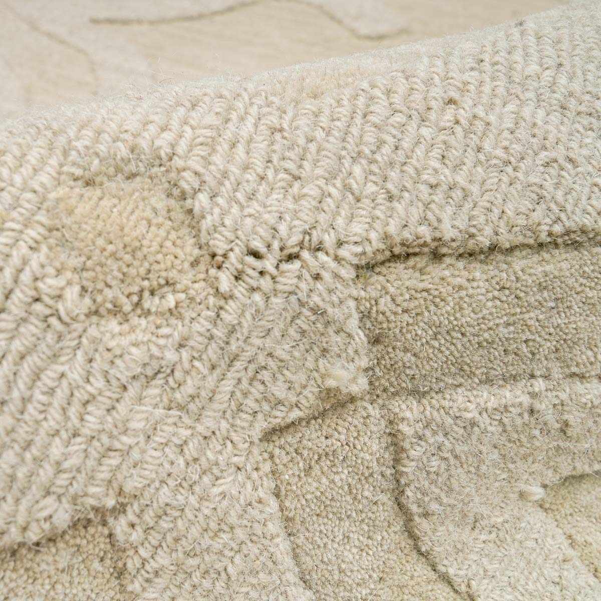 Fyffe Embossed Beige Wool Area Rug by Boutique Rugs