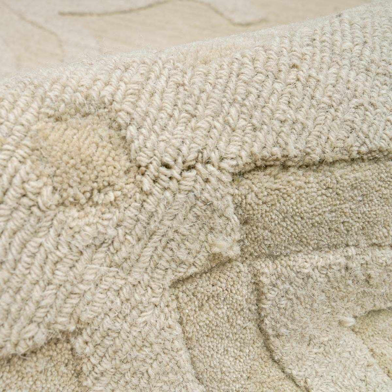 Fyffe Embossed Beige Wool Area Rug by Boutique Rugs