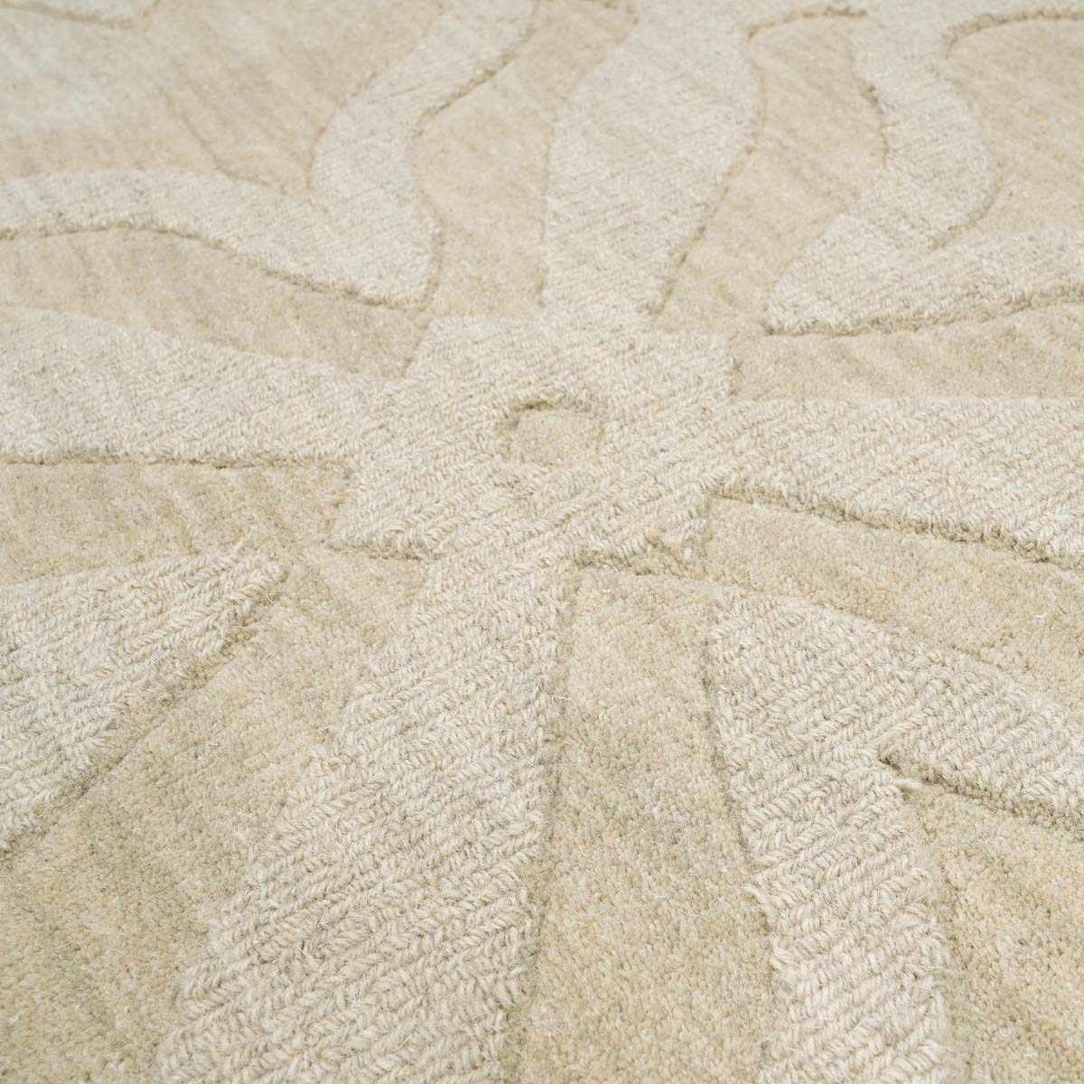Fyffe Embossed Beige Wool Area Rug by Boutique Rugs