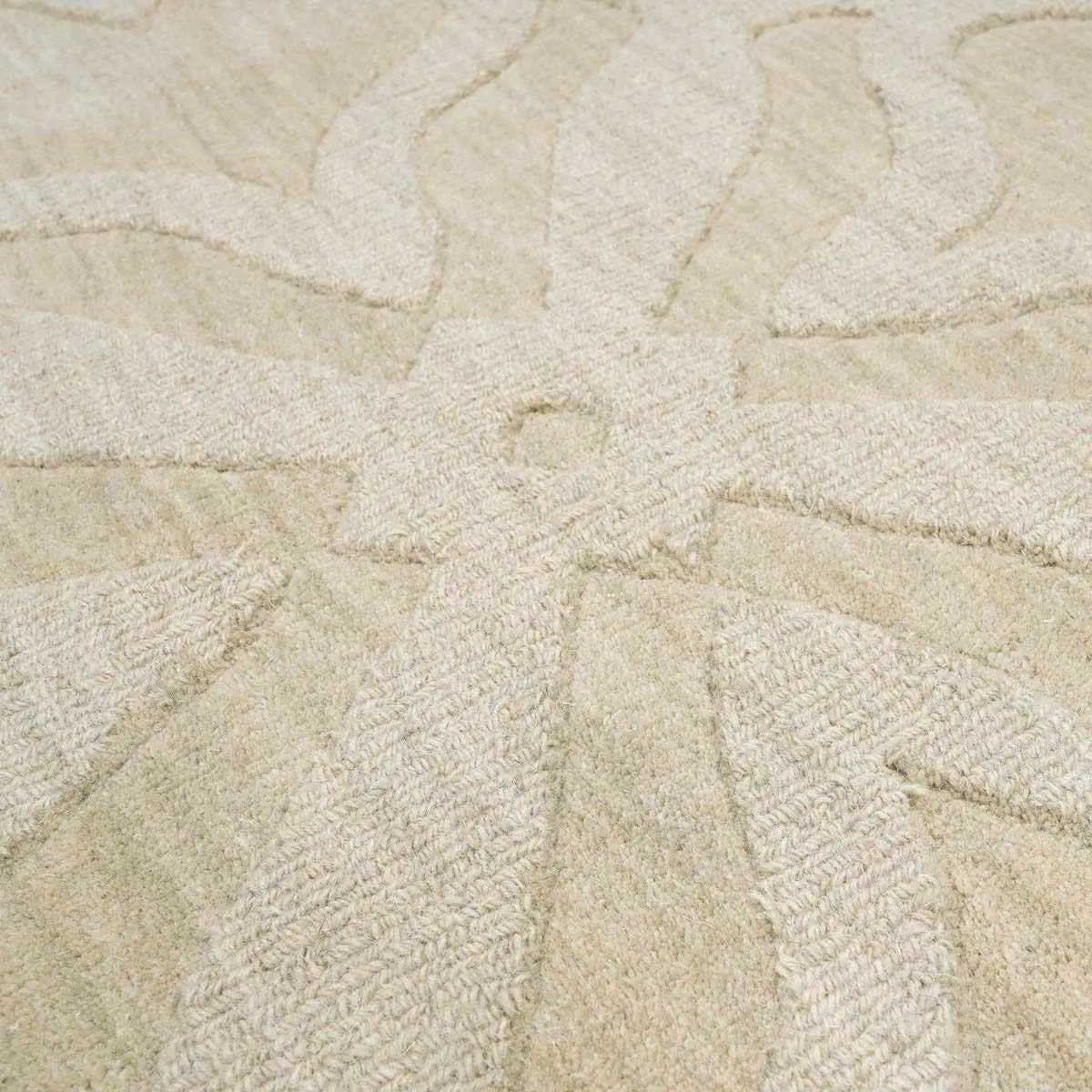 Fyffe Embossed Beige Wool Area Rug by Boutique Rugs