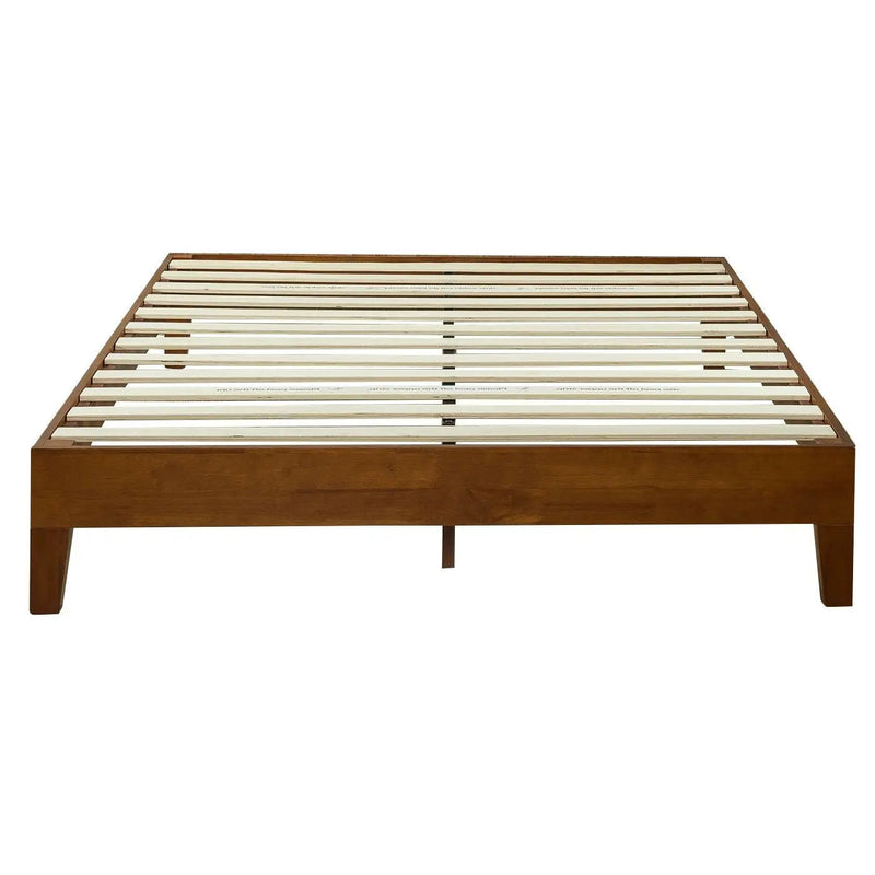 Full size Low Profile Platform Bed Frame in Cherry Wood Finish by HomePacific