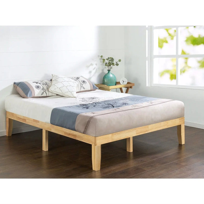 Full size Solid Wood Platform Bed Frame in Natural Finish by HomePacific