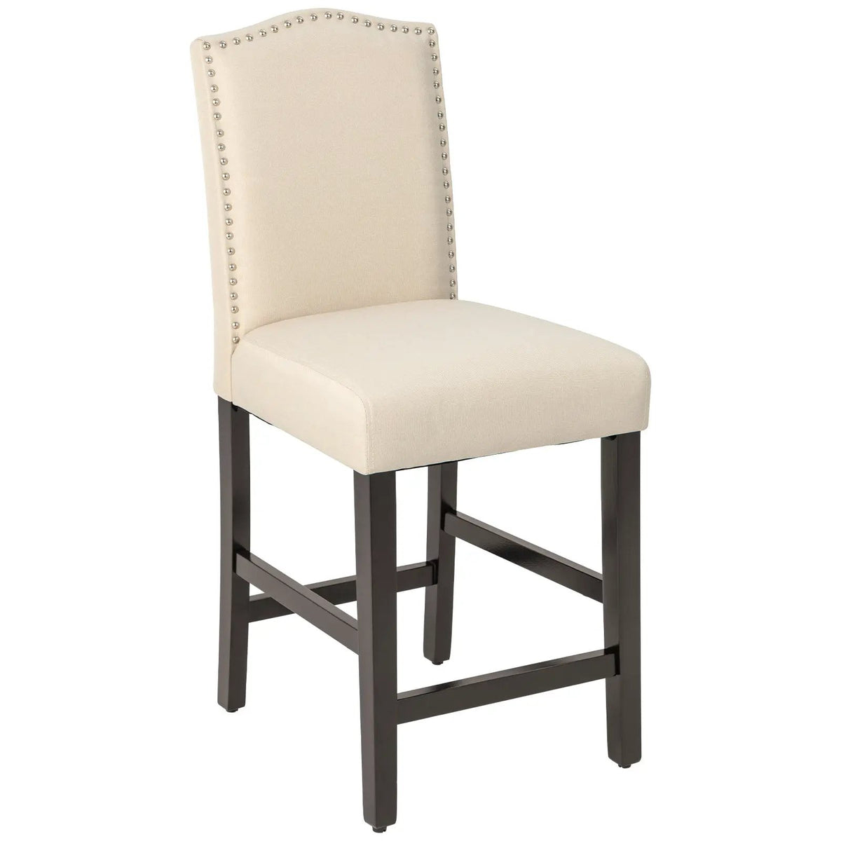 2 Pcs Fabric Nail Head Counter Height Dining Side Chairs Set by DirectDeals