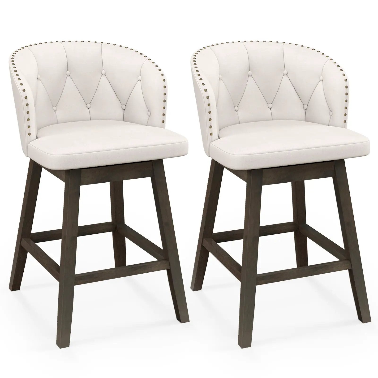 Counter Height Fabric Upholstered Bar Stools Set of 2 by DirectDeals