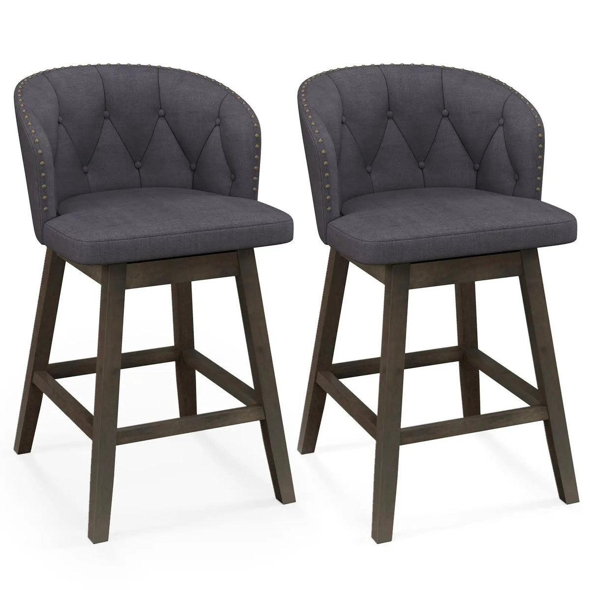 Counter Height Fabric Upholstered Bar Stools Set of 2 by DirectDeals
