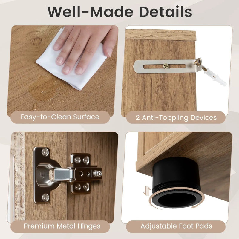Farmhouse Bathroom Floor Cabinet with Sliding Barn Door by DirectDeals