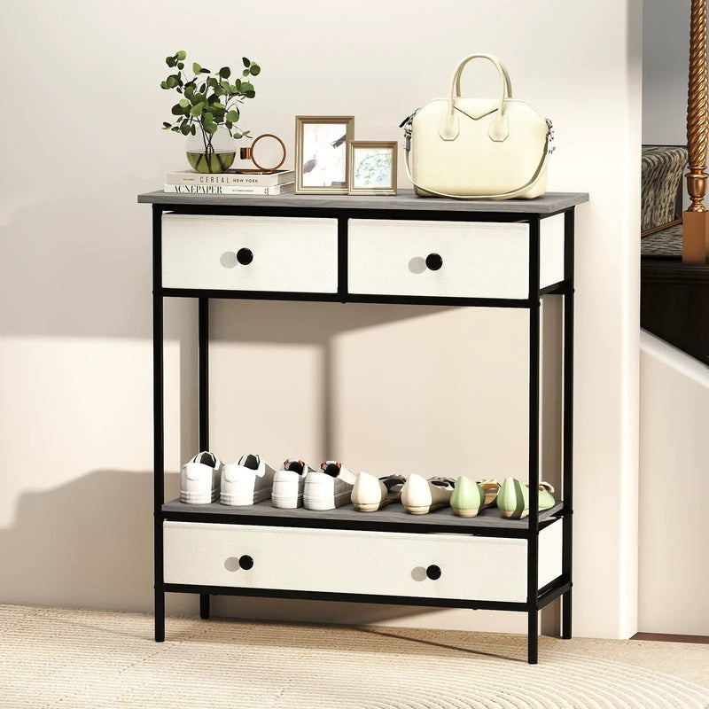 Farmhouse Console Table with Open Storage Shelf for Hallway-Gray by DirectDeals