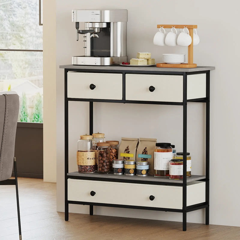 Farmhouse Console Table with Open Storage Shelf for Hallway-Gray by DirectDeals