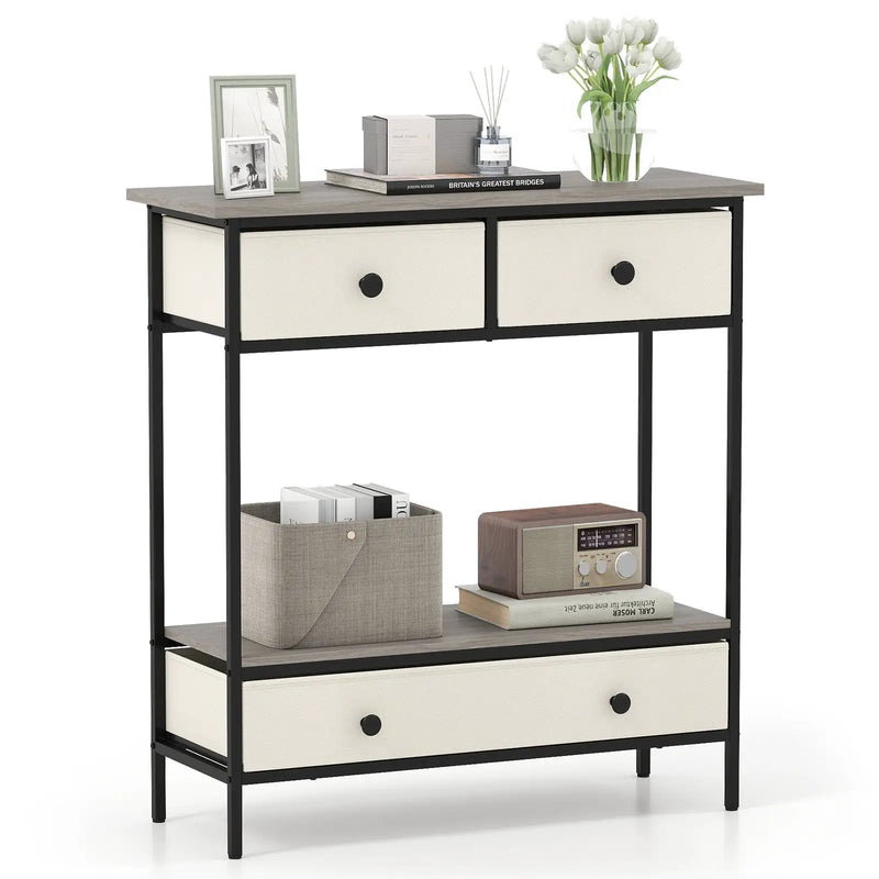 Farmhouse Console Table with Open Storage Shelf for Hallway-Gray by DirectDeals